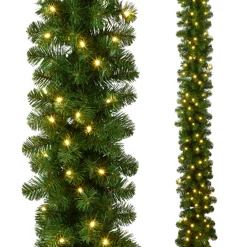 Raz Imports Raz 9' x 12" Pre-Lit Oregon Fir Christmas Garland G4409581 Clearance