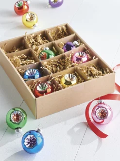 Raz Imports Raz Box of 2" Vintage Reflector Glass Christmas Ornament 4220974 Best