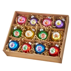 Raz Imports Raz Box of 2" Vintage Reflector Glass Christmas Ornament 4220974 Best