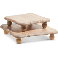 Raz Imports Raz Brown White Washed Square Riser Christmas Decoration 4328020 Clearance