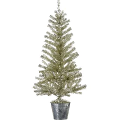 Raz Imports Raz Champagne Tinsel Tree In Galvanized Bucket Christmas Decoration