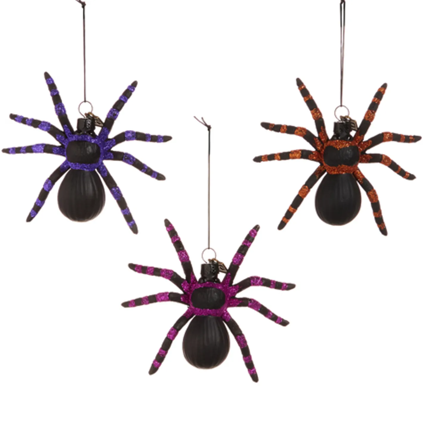 Raz Imports Raz Eric Cortina 4" Along Came A Spider Glass Halloween Ornament 4553165 Clearance