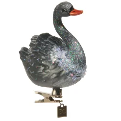 Raz Imports Raz Eric Cortina 4.5" Black Swan Clip-On Glass Christmas Ornament 4553125 Outlet
