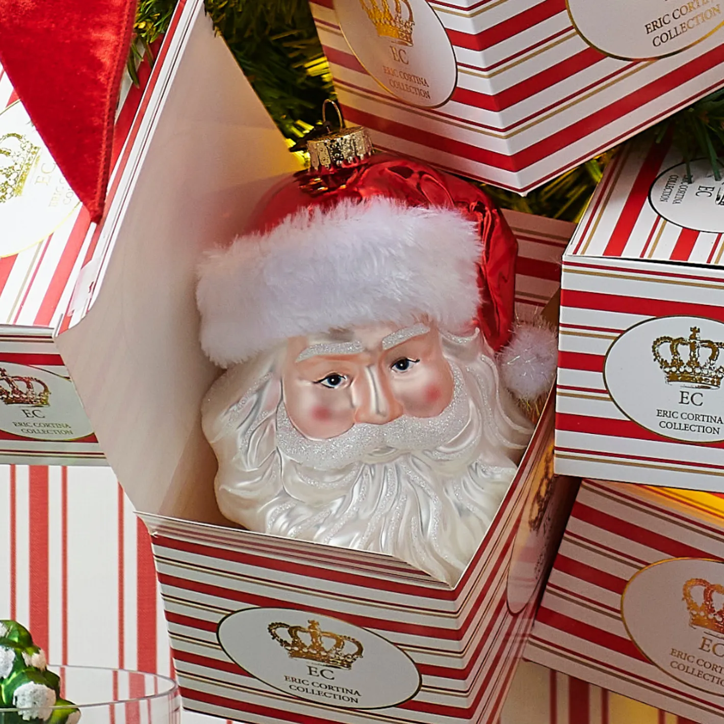 Raz Imports Raz Eric Cortina 7" Father Christmas Glass Christmas Ornament 4553099 Best