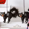 Raz Imports Raz Eric Cortina 6" Fraidy Black Cat Glass Halloween Ornament 4553161 Clearance