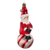 Raz Imports Raz Eric Cortina 6" Having A Ball Santa Glass Christmas Ornament 4453134 Discount
