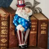 Raz Imports Raz Eric Cortina 5.5" Patriotic Santa Glass Christmas Ornament 4353129 Hot