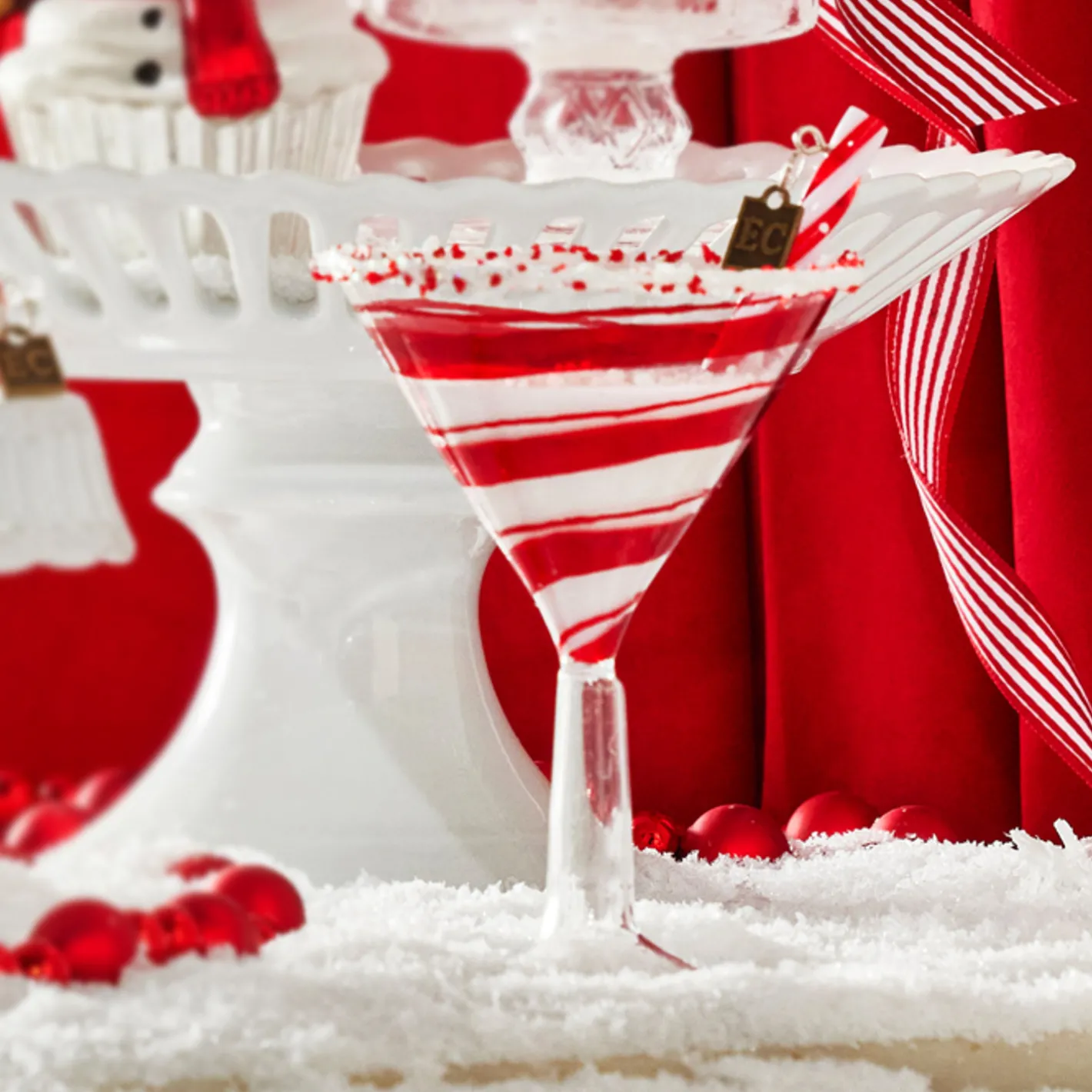 Raz Imports Raz Eric Cortina 6" Peppermint Cocktail Glass Christmas Ornament 4353119 Online