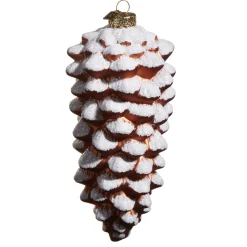 Raz Imports Raz Eric Cortina 8" Snowy Brown Pinecone Glass Christmas Ornament 4553116 Online