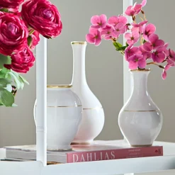 Raz Imports Raz Gold and White Ceramic Accent Vases Set of 3 4509867 Discount