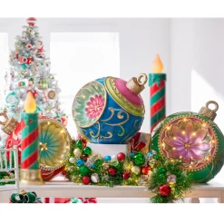 Raz Imports Raz Large Retro Reflector Ornament Lighted Christmas Decoration Sale