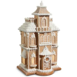 Raz Imports Raz Lighted Brown and White Christmas Gingerbread House Decoration Clearance