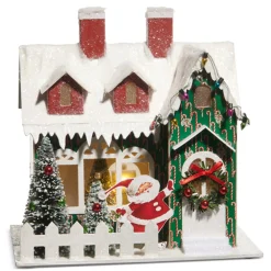 Raz Imports Raz Lighted The Magic of Christmas Candy Cane House or Brick House Hot