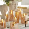 Raz Imports Raz Pillar Battery Operated Flickering Candle In Gold Glass Online