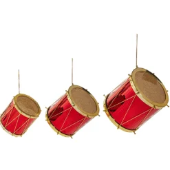 Raz Imports Raz Red and Gold Drum Christmas Ornaments Set of 3 4516726