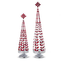 Raz Imports Raz Red Jeweled Tree with Silver Glitter Set of 2 4313507 Outlet