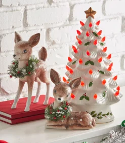 Raz Imports Raz Retro Deer with Wreath Vintage Christmas Figure Clearance