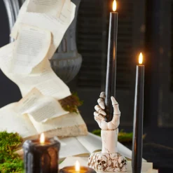 Raz Imports Raz Set of 2 10" Black Taper Battery Operated Candle with Lighted Flickering Wick 4434555