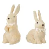 Raz Imports Raz Set of 2 11" Ivory Glittered Bunny Decoration 4116096 Outlet