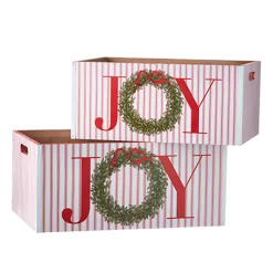 Raz Imports Raz Set of 2 17.75" Joy Crates Christmas Decorations 4212313 Online