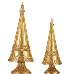 Raz Imports Raz Set of 2 Gold Leaf Christmas Tree Decoration 4210224 Clearance