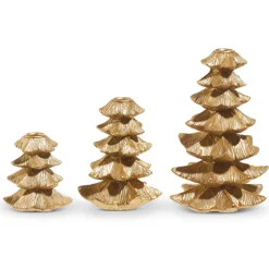 Raz Imports Raz Set of 3 Gold Tree Candle Stick Holders Christmas Decoration 4327997 Online