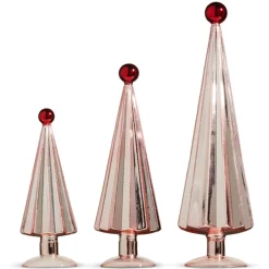 Raz Imports Raz Set of 3 Sugar Plum Fairy Pink with Red Ball Topper Christmas Trees 4322951 Online