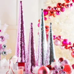 Raz Imports Raz Silver or Pink Disco Ball Cone Christmas Tree Online