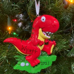 Polar X Red T-Rex Dinosaur Personalized Christmas Ornament OR816-A Outlet