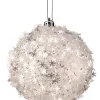 Regency International Regency 4" Metallic White Snowflake Ball Christmas Ornament MTX72220