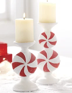 Regency International Regency 9" or 11.5" Peppermint Candy Candle Holder Christmas Decoration Online