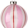 Regency International Regency 4" Pink, White, and Red Candy Striped Glass Ball Ornament MTX74727 Outlet