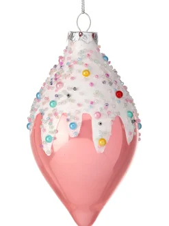 Regency International Regency 5" Sprinkles Pink Glass Finial Christmas Ornament MTX74657 Online