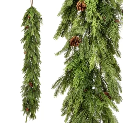 Regency International Regency 6' x 12" Natural Touch Real Feel Pine Cone Christmas Garland MTX73279 Online