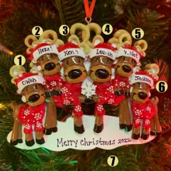 Polar X Reindeer Family of 6 Personalized Christmas Ornament OR2256-6