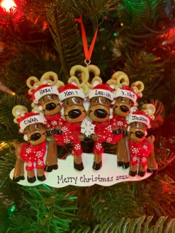 Polar X Reindeer Family of 6 Personalized Christmas Ornament OR2256-6