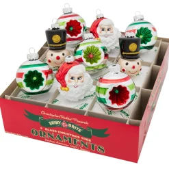 Shiny Brite Holiday Splendor 2.5" Reflector Rounds & Figures Christmas Ornaments 4028216 Hot