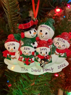Polar X Snowman Family of 6 Personalized Christmas Ornament OR2255-6 Clearance