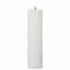 Raz Imports Uyuni 9.75" Flat Top Moving Flame White Unscented Pillar Battery Candle 4034508 Sale