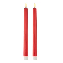 Raz Imports Uyuni 11" Moving Flame Red Taper Candle Set of 2 4134531 Discount