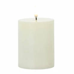 Raz Imports Uyuni 3" x 5", 7" or 9" Ivory Flat Top Flicker Flame Pillar Candle Discount