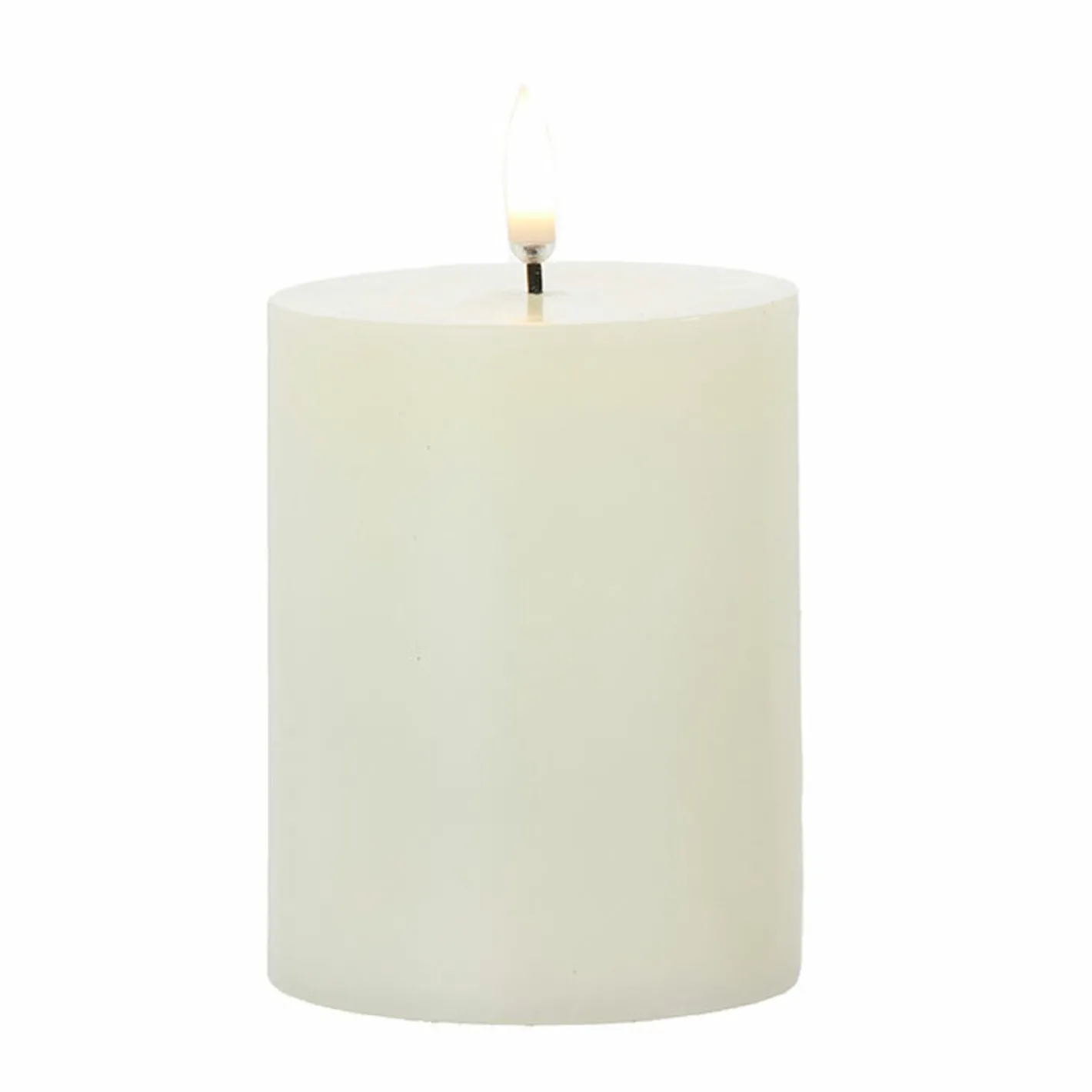 Raz Imports Uyuni 3" x 5", 7" or 9" Ivory Flat Top Flicker Flame Pillar Candle Discount