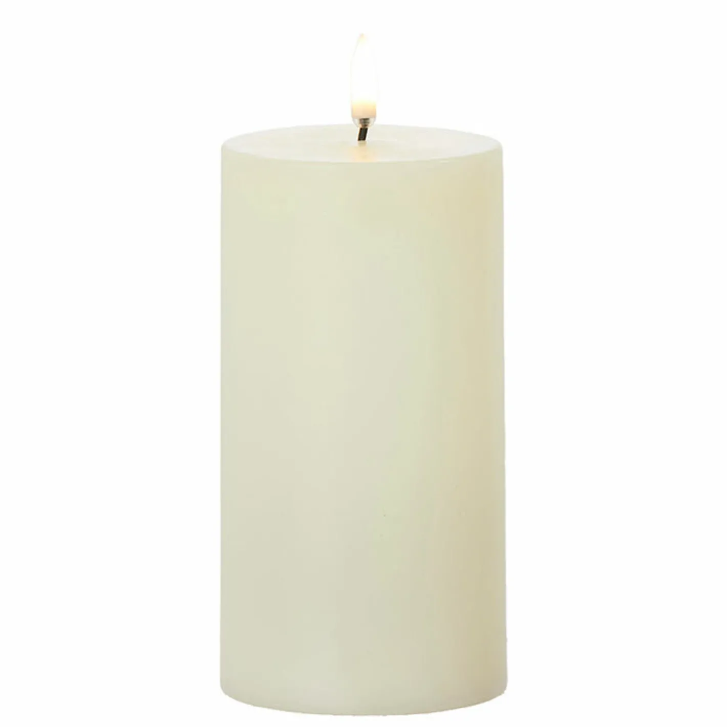 Raz Imports Uyuni 3" x 5", 7" or 9" Ivory Flat Top Flicker Flame Pillar Candle Discount