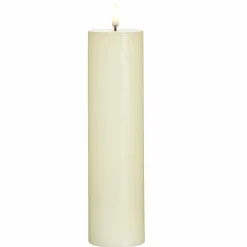 Raz Imports Uyuni 2.25" x 9.75" Ivory Flat Top Flicker Flame Pillar Candle 4034509 Sale