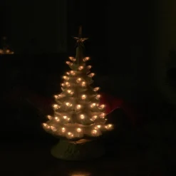 Handmade Ceramics White Ceramic Lighted Christmas Tree 12" Clearance